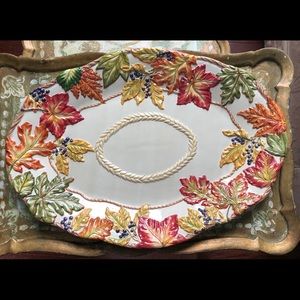 Autumn Platter Serving Dish Fall Decor Leaves 🍂